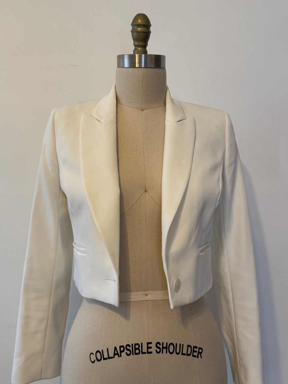 EXPRESS Cropped White Women's Blazer Jacket